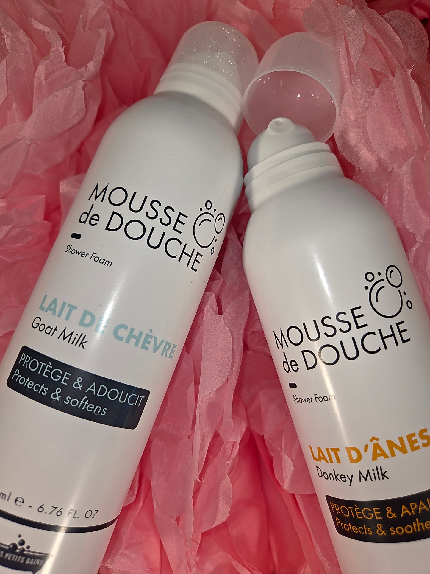 Lot de 2 Mousses de Douche lait de chèvre & lait d'ânesse