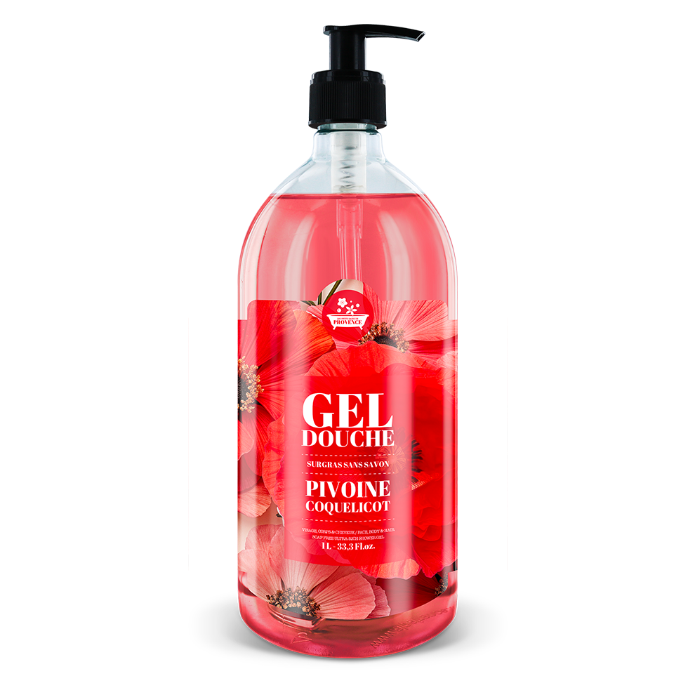 Shower Gel 1L Peony Poppy - Limited Edition Wildflowers