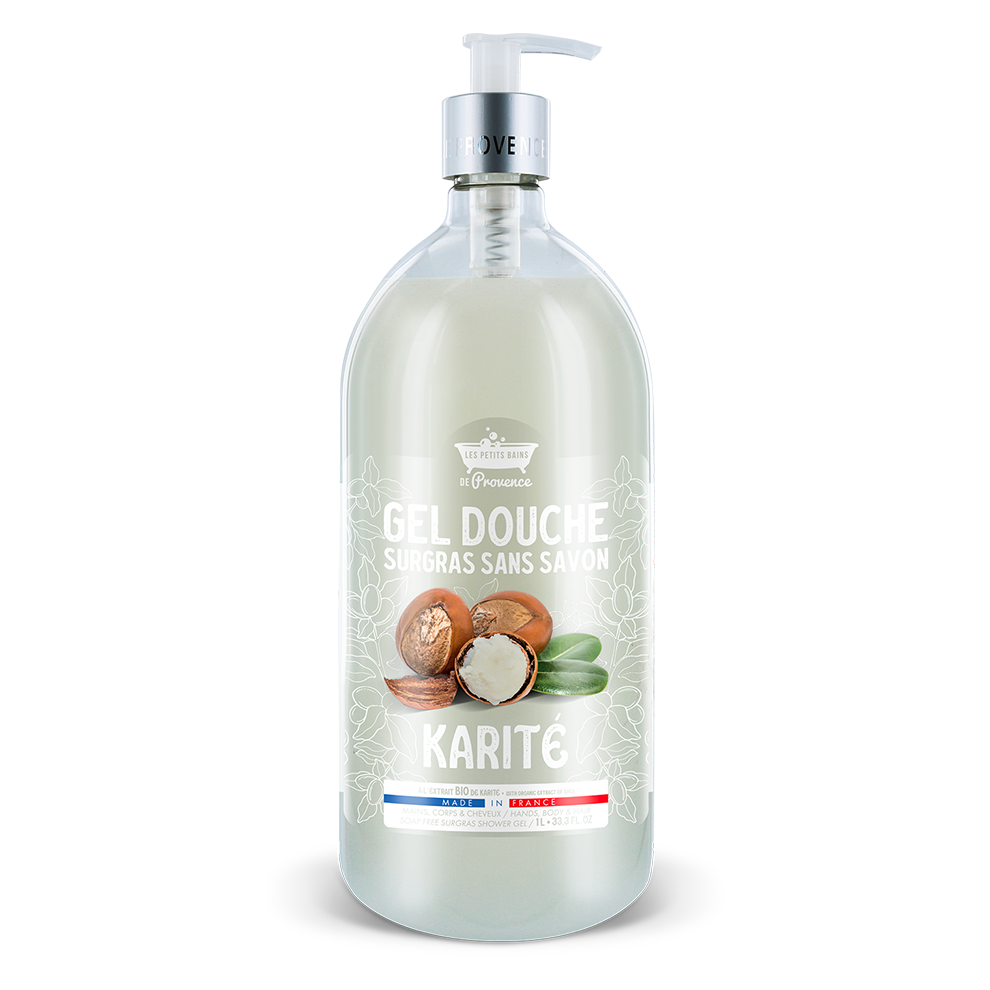 Gel douche 1L Karité - Les Petits Bains de Provence
