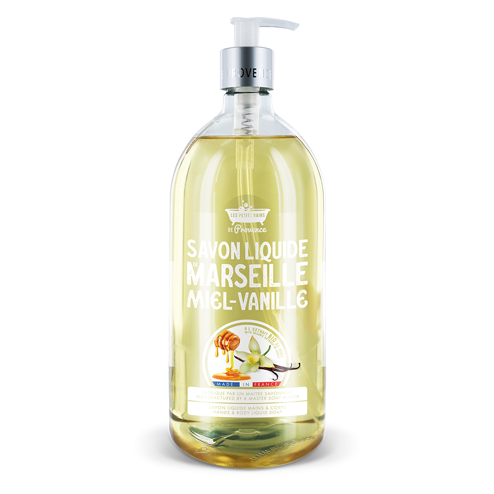 Savon liquide 1L Miel Vanille - Les Petits Bains de Provence