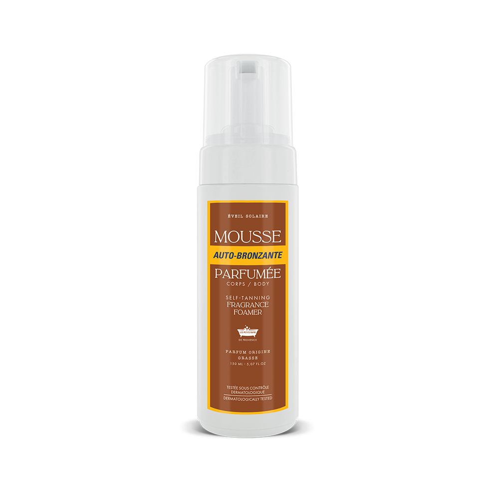 Mousse autobronzante parfumée pour le corps, flacon pompe de 150 ml, parfum d'origine Grasse