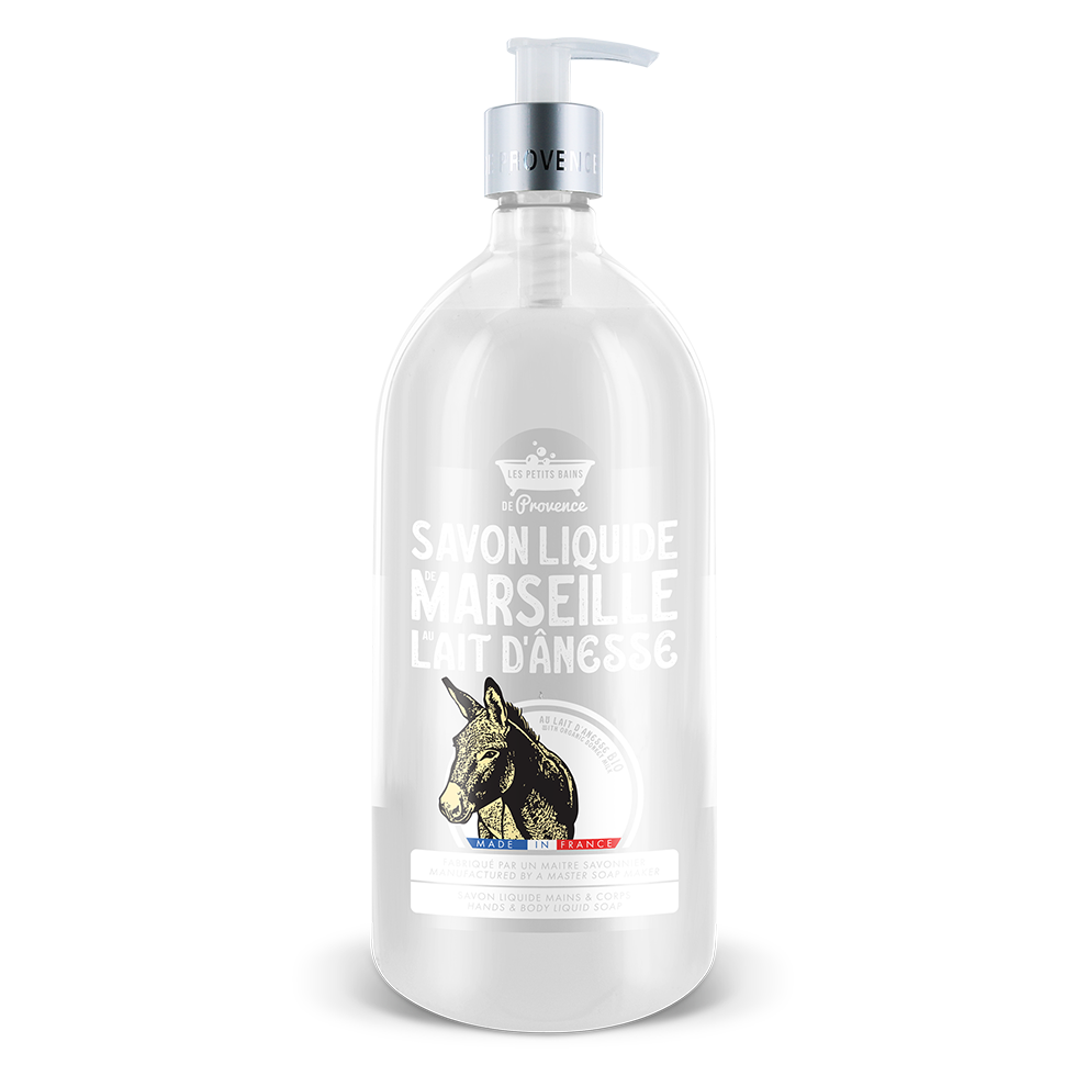 Savon liquide 1L au lait d'ânesse BIO - Les Petits Bains de Provence