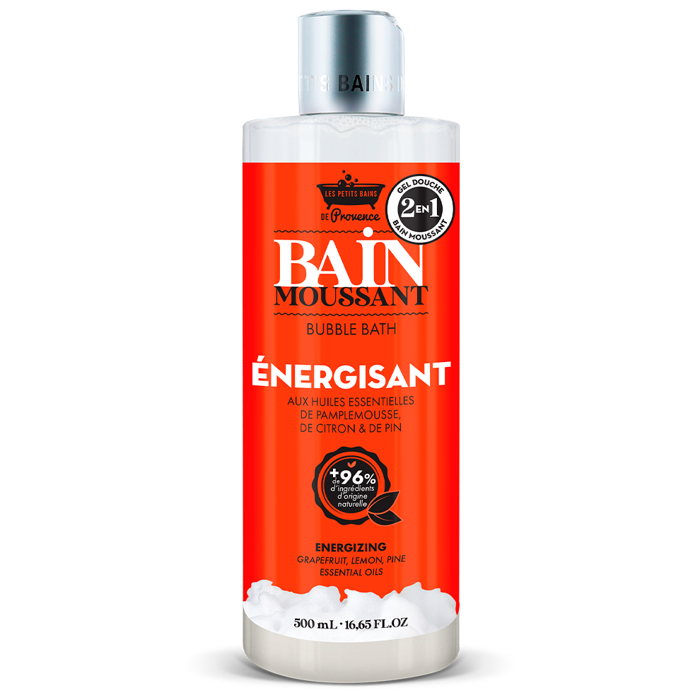 Bain Moussant ÉNERGISANT 500mL - Les Petits Bains de Provence