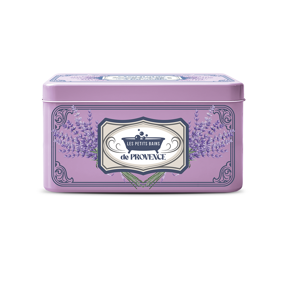 Metal Box - 2 Marseille Soaps 100g: Lavender & Neutral