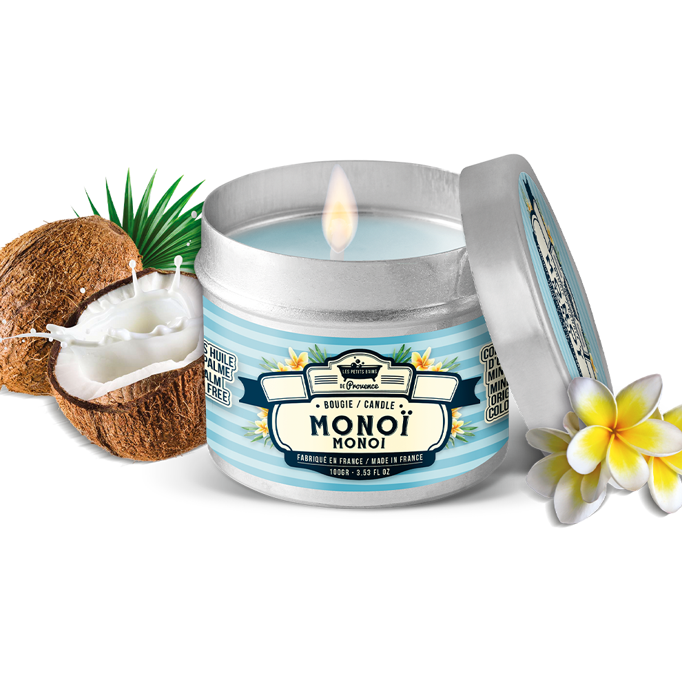 Bougie 100 g Monoï - Les Petits Bains de Provence