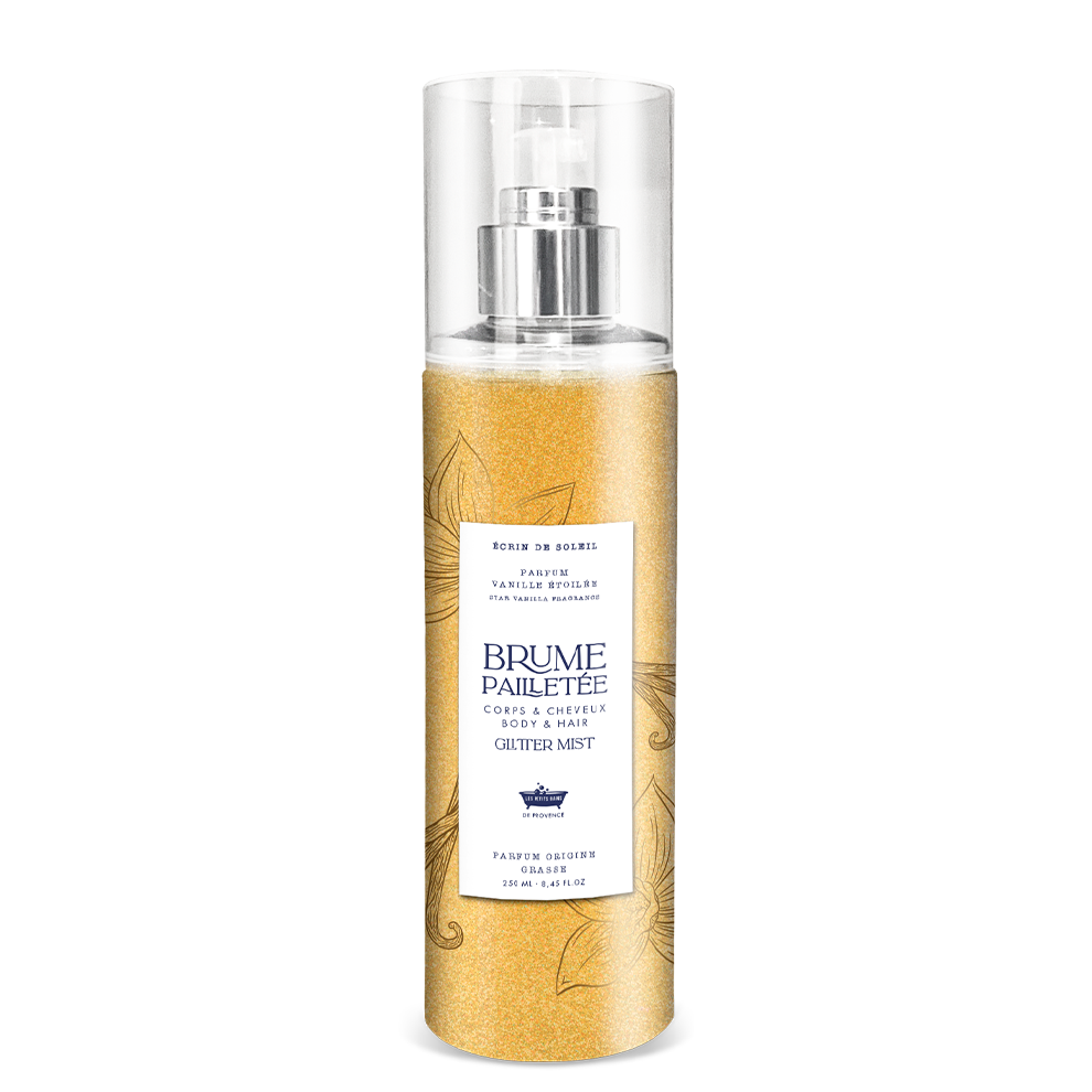 Brume Pailletée Vanille Etoilée 250ml - Ecrin de Soleil - Les Petits Bains de Provence