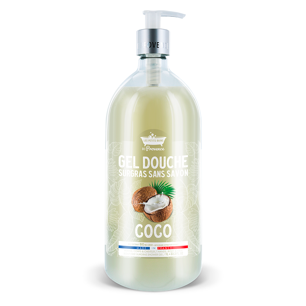 Gel douche 1L Coco - Les Petits Bains de Provence