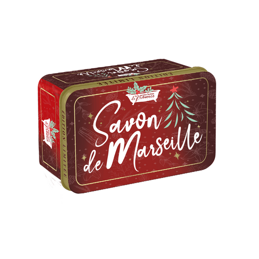 Boîte Métal Édition Limitée Noël - 2 Savons de Marseille 100g : Agrumes & Figues