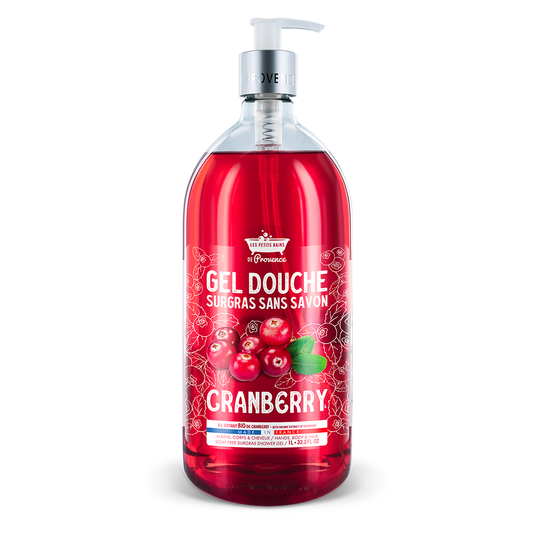 Gel douche 1L Cranberry - Les Petits Bains de Provence