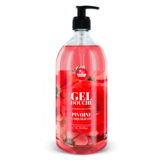 Gel Douche 1L Pivoine Coquelicot - Série Limitée Fleurs des Champs