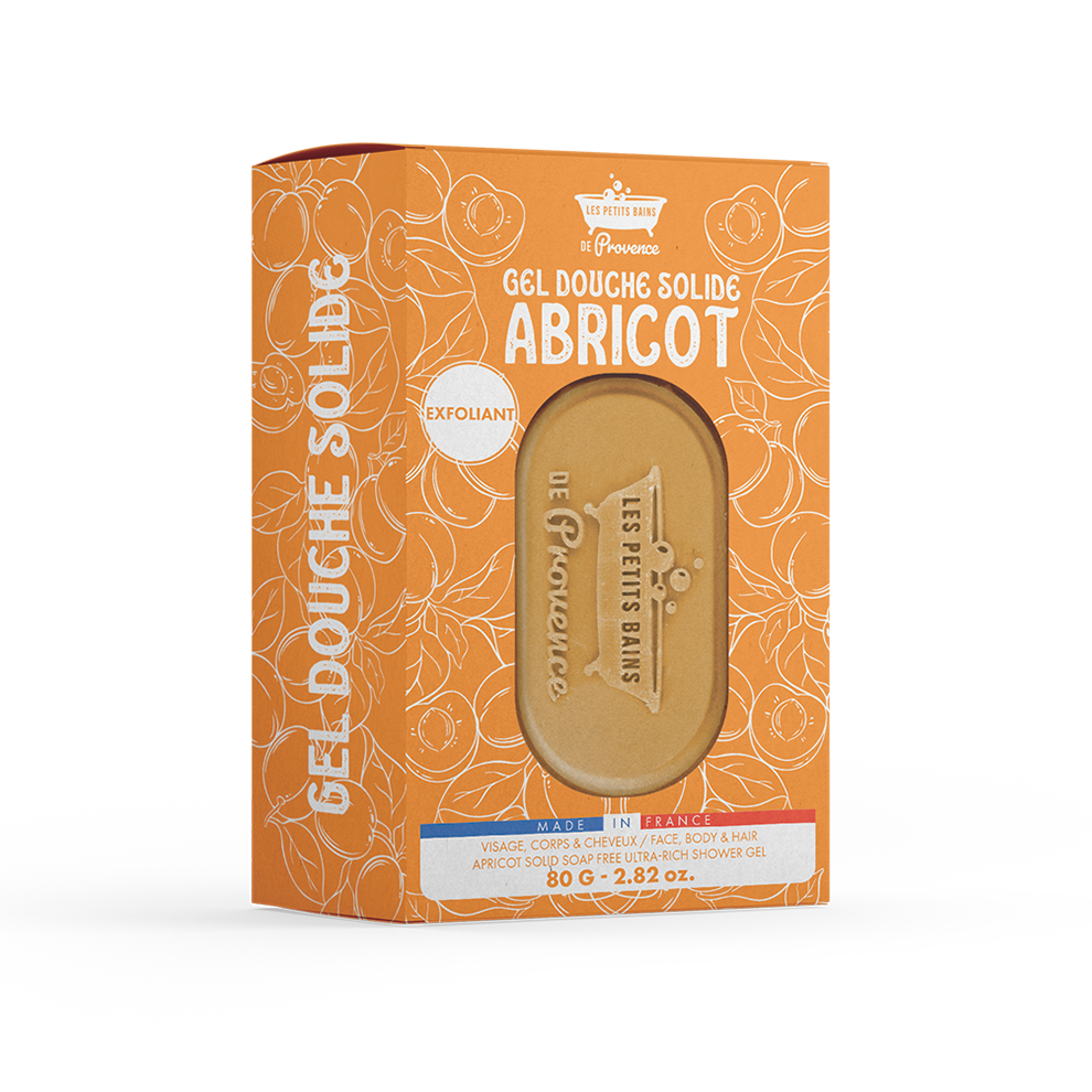 Gel Douche Solide Abricot Exfoliant – Visage & Corps – 80g