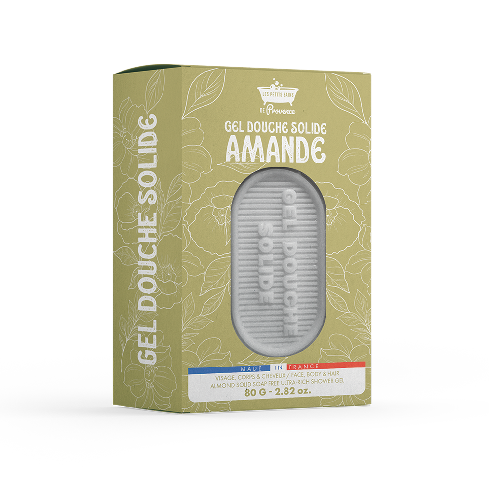 Gel Douche Solide Amande – Visage, Corps & Cheveux – 80 g