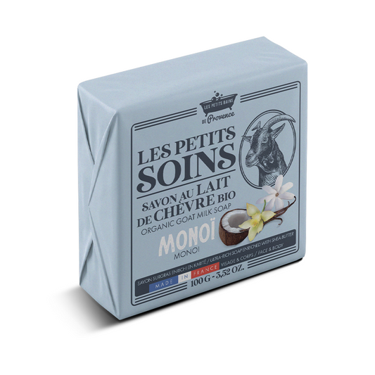 Savon au Lait de Chèvre Bio Monoï 100g - Les Petits Soins