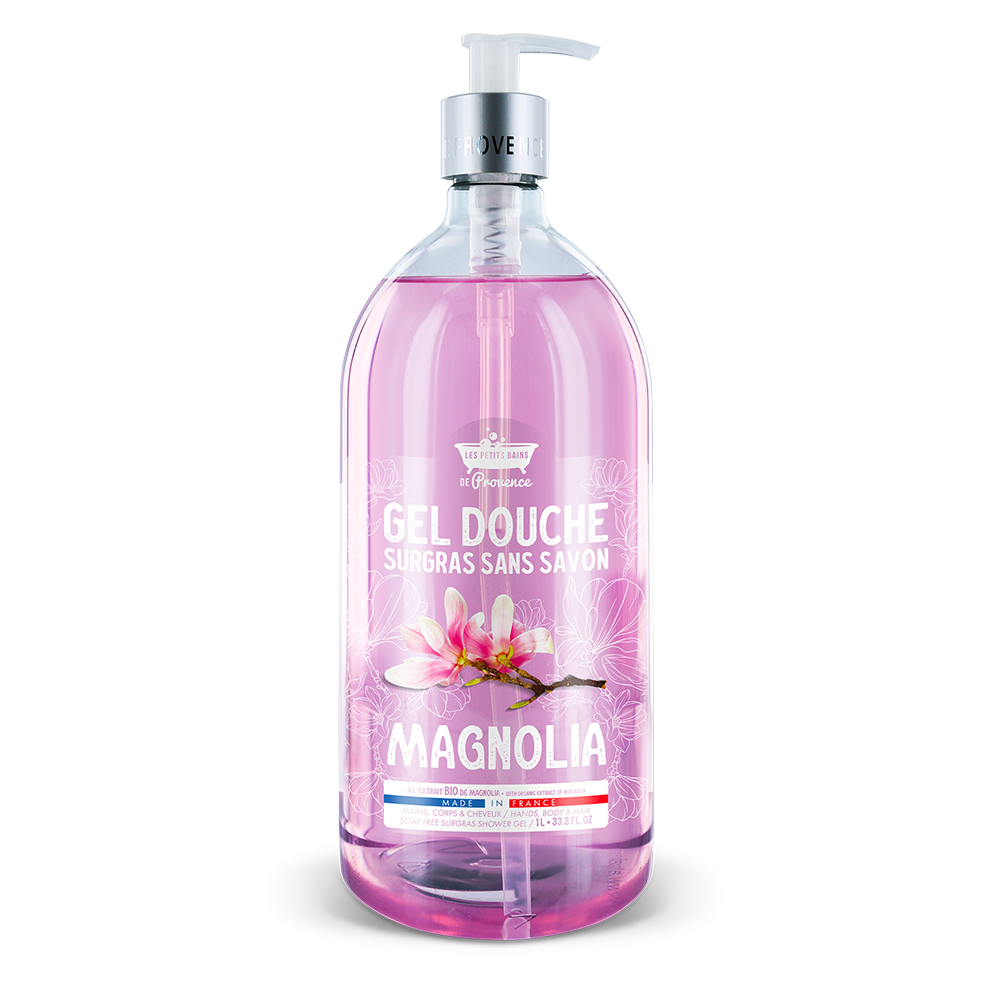 Gel douche 1L Magnolia - Les Petits Bains de Provence