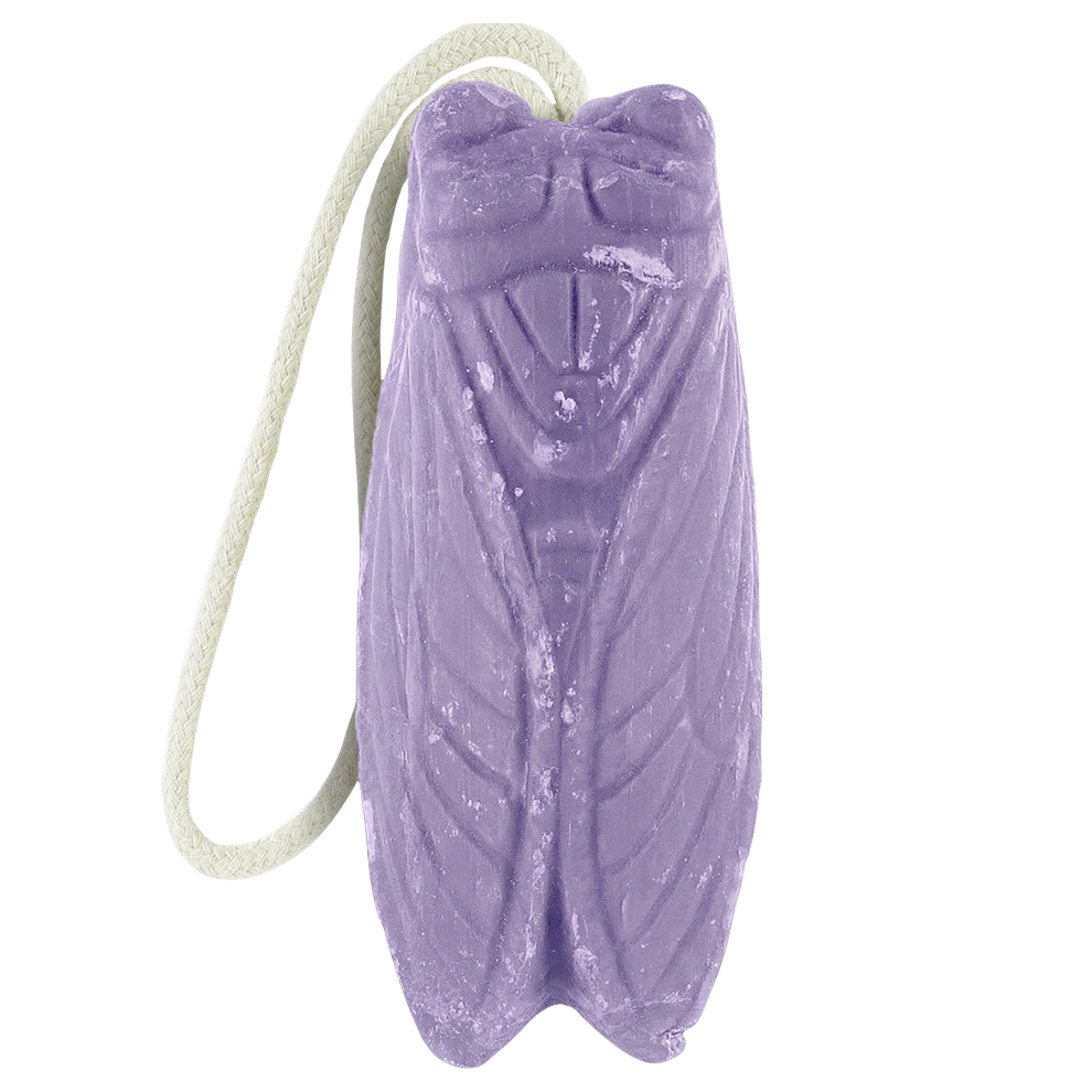 Savon cigale avec cordelette 140g – Monoï, Lavande ou Karité