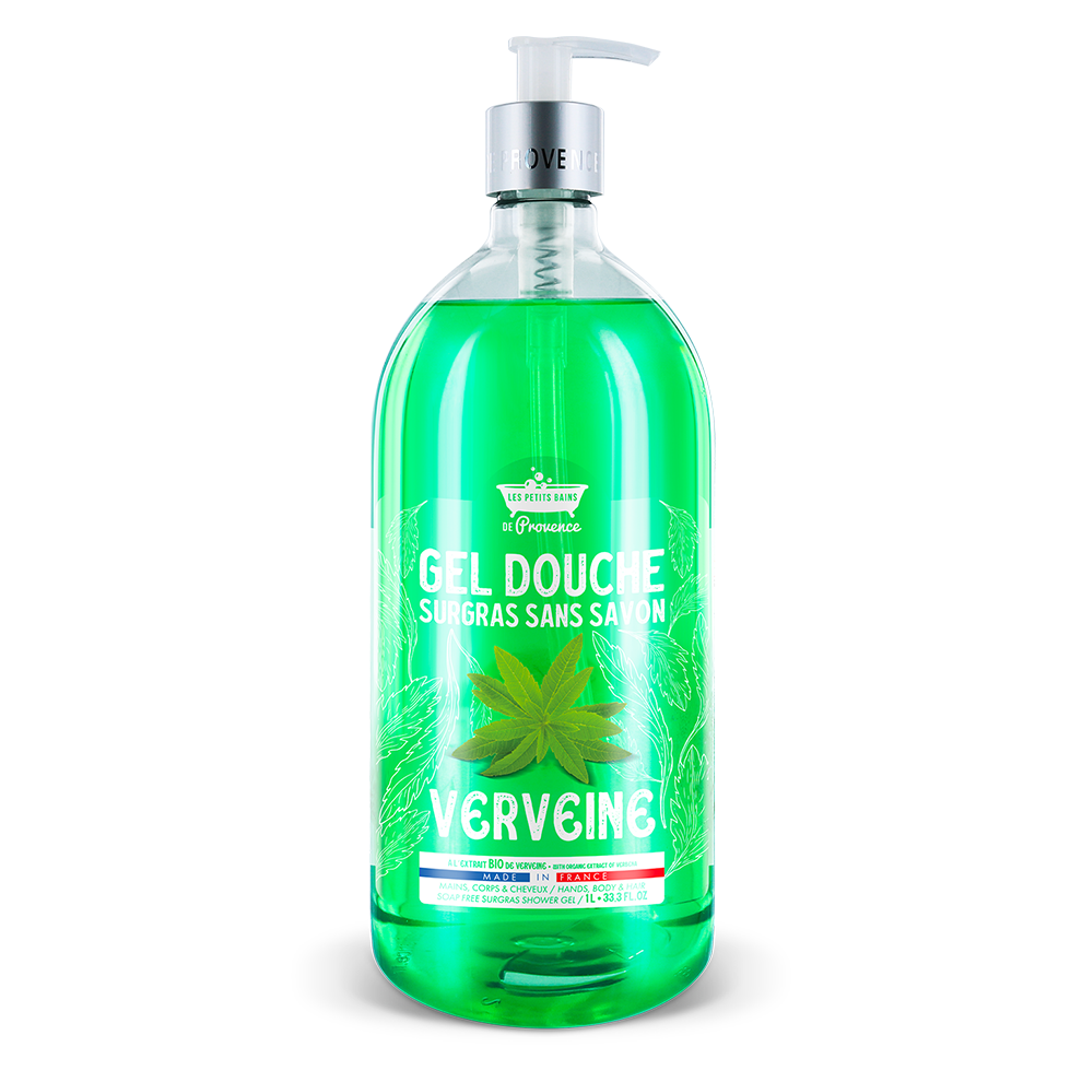 Gel douche 1L Verveine - Les Petits Bains de Provence