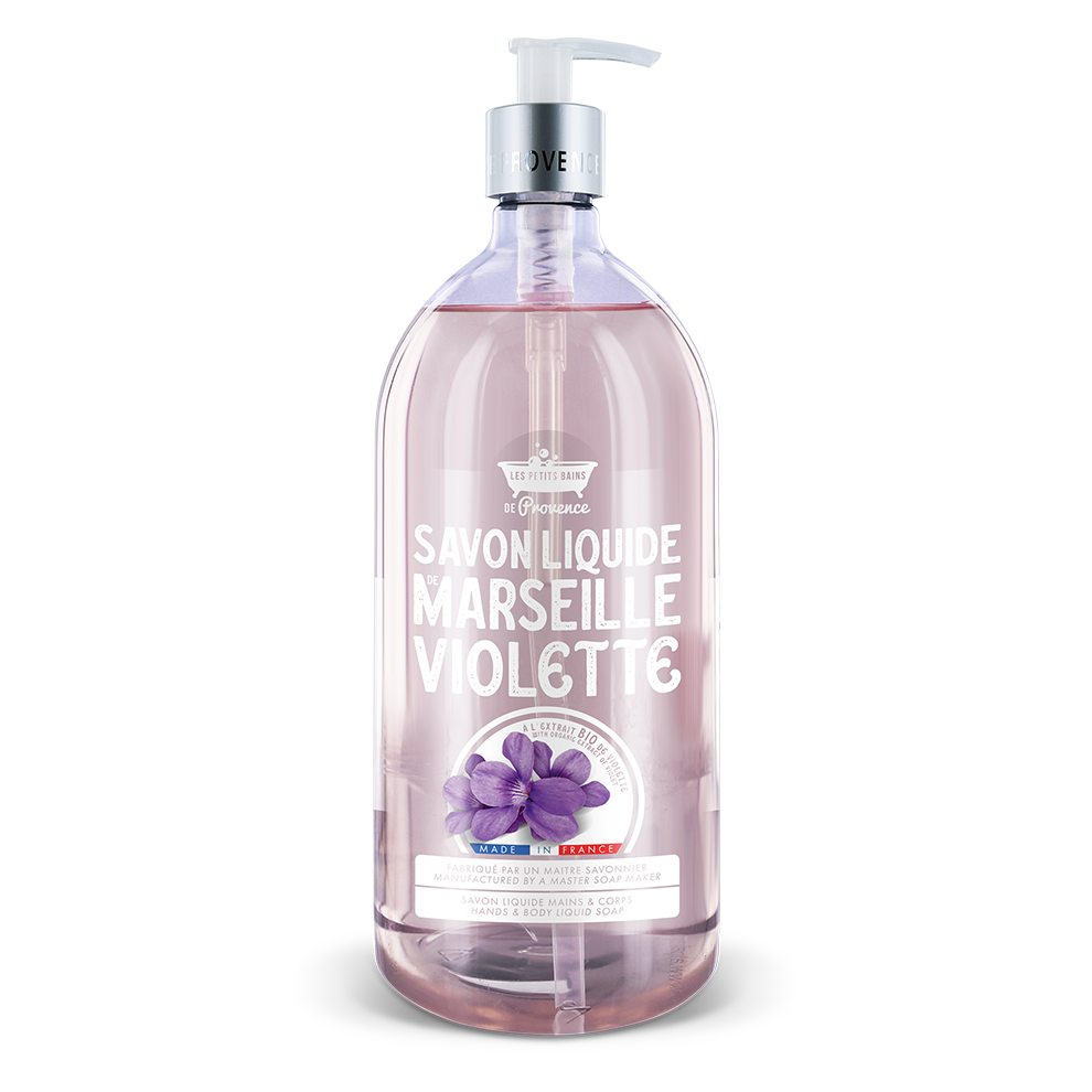 Savon liquide 1L Violette - Les Petits Bains de Provence