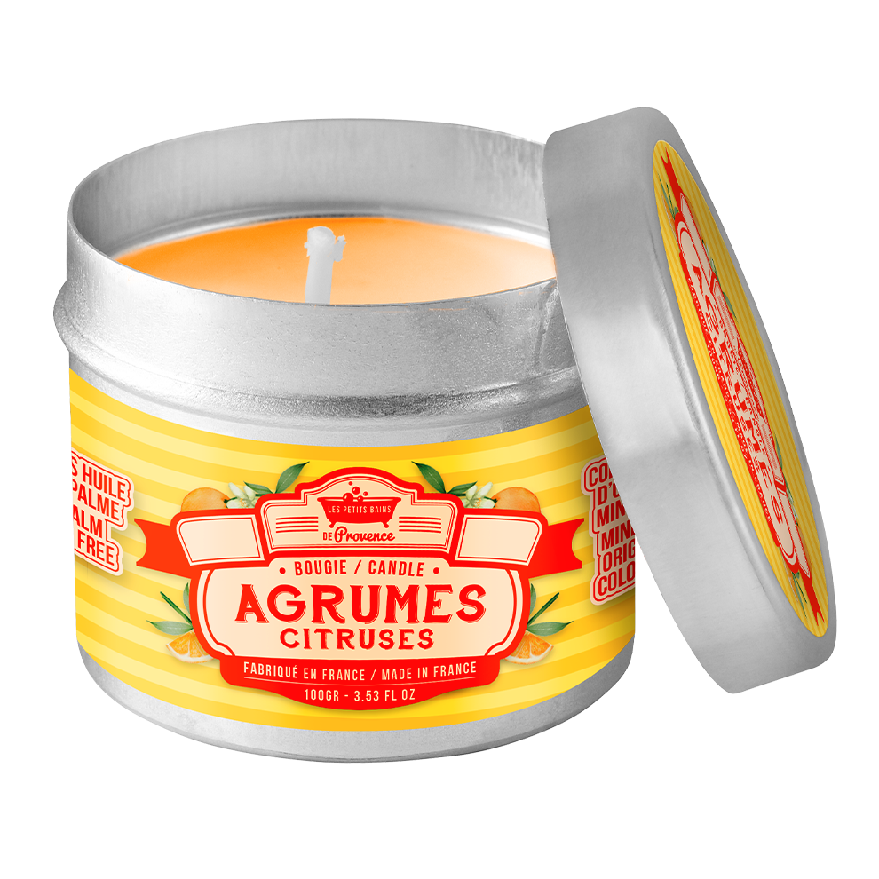 Bougie 100 g Agrumes - Les Petits Bains de Provence