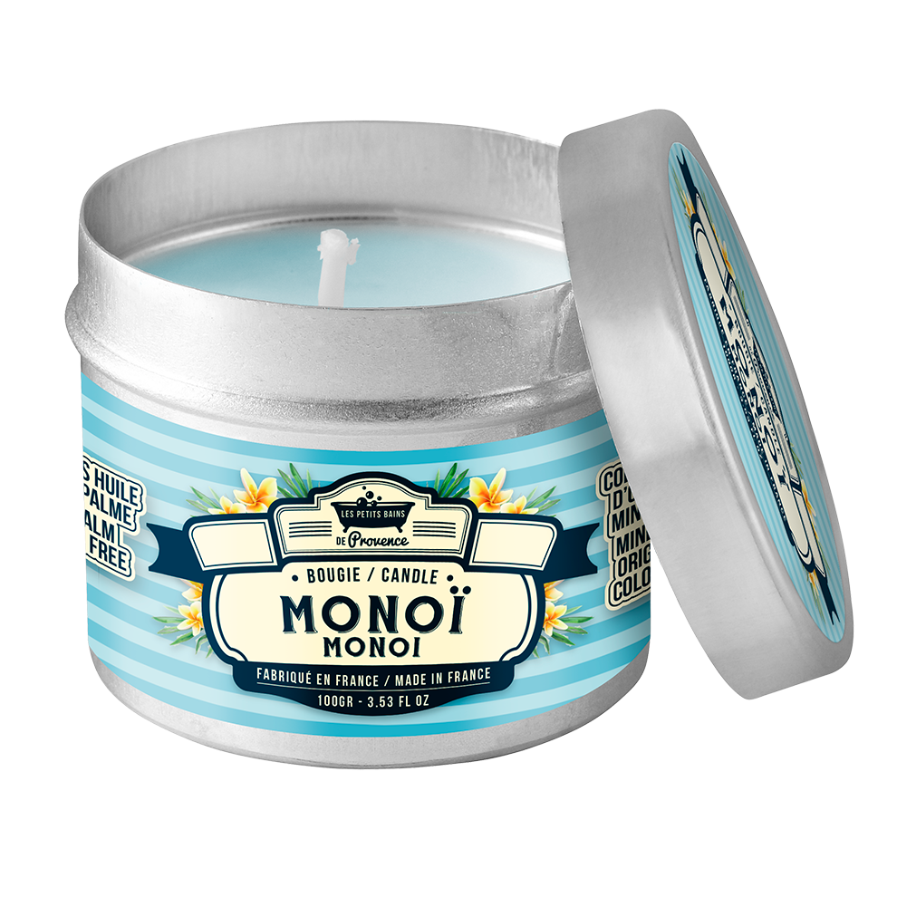 Bougie 100 g Monoï - Les Petits Bains de Provence