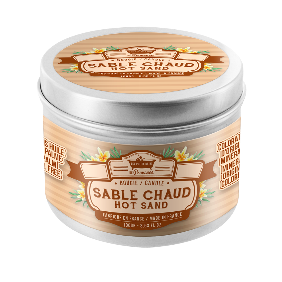 Bougie 100 g Sable Chaud - Les Petits Bains de Provence