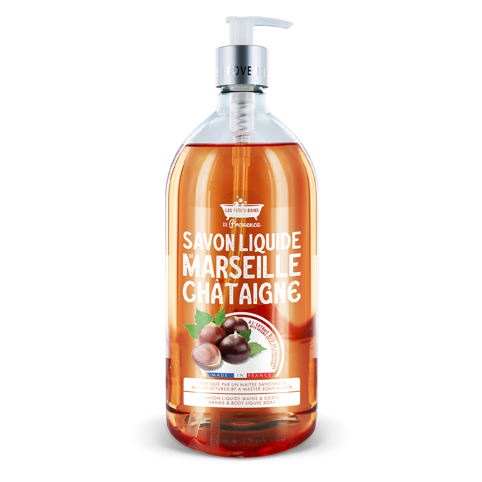 Savon liquide 1L Châtaigne - Les Petits Bains de Provence