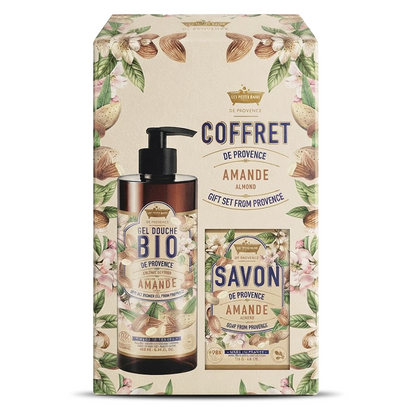 Coffret de Provence Amande avec gel douche BIO 400 ml et savon 125 g – Les Petits Bains de Provence
