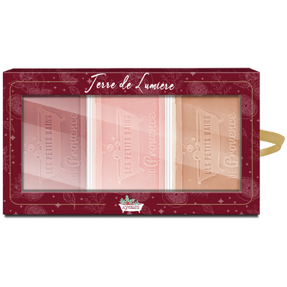 Coffret Tiroir Terre de Lumière avec 3 savons de Marseille 100 g