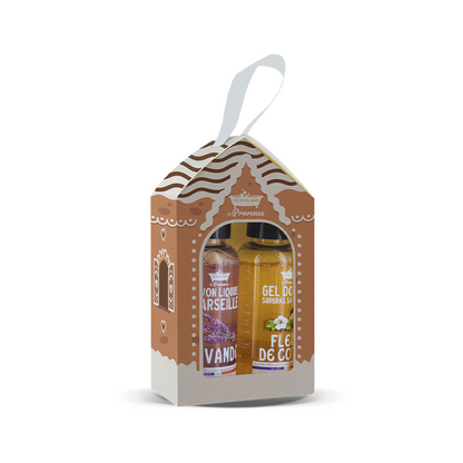Maison des Senteurs Duo : gel douche Fleur de coton 30 ml et savon liquide Lavande 30 ml