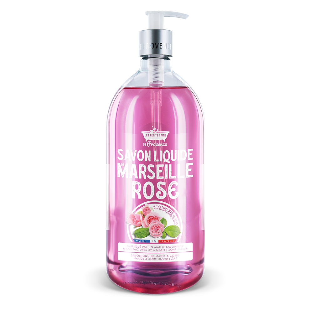 Savon liquide 1L Rose - Les Petits Bains de Provence
