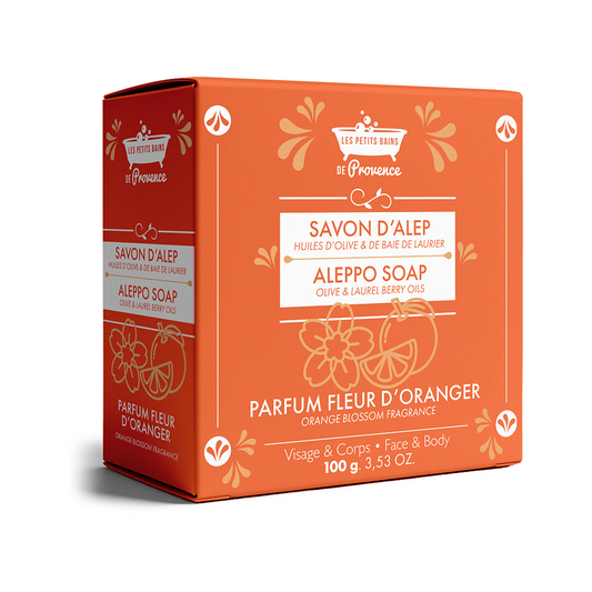 Savon d’Alep Fleur d’Oranger 100 g en boîte – Les Petits Bains de Provence