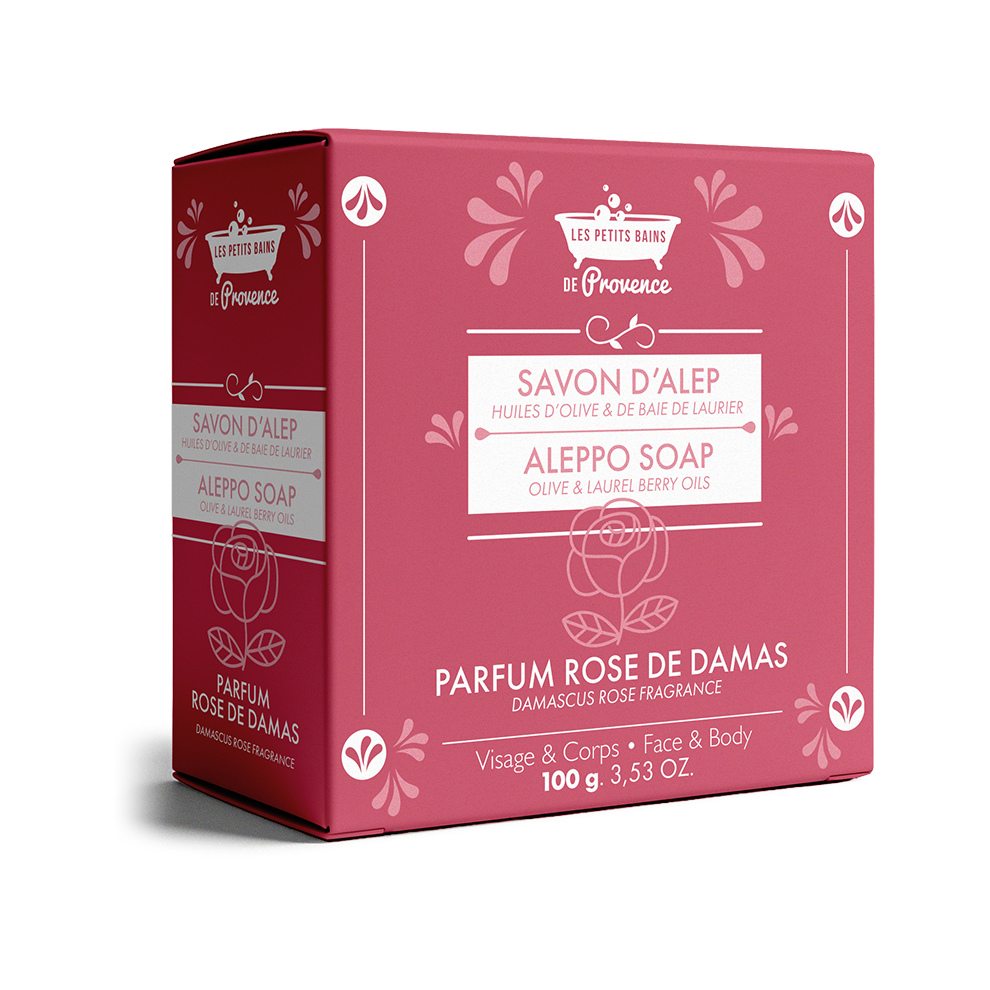 Savon d’Alep Rose de Damas 100 g en boîte – Les Petits Bains de Provence