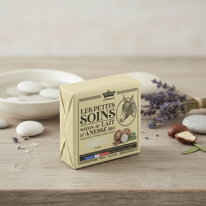 Savon au Lait d'Anesse Bio Karité - format carré