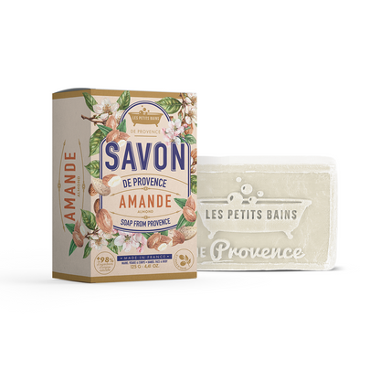 Savon de Marseille de Provence Amande 125 g en boîte – Les Petits Bains de Provence